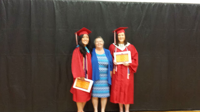 2016 Scholarship winners Hannah Morrison and Bailee Dougherty, with WPCA Board Member Judy Harden